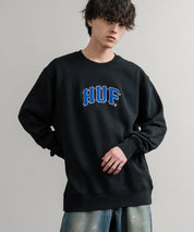 HUF ハフ ARCH APPLIQUE CREWNECK オーバーサイズ裏起毛アーチロゴアップリケ刺繍スウェットトレーナー 15059