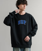 HUF ハフ ARCH APPLIQUE CREWNECK オーバーサイズ裏起毛アーチロゴアップリケ刺繍スウェットトレーナー 15059