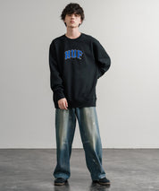 HUF ハフ ARCH APPLIQUE CREWNECK オーバーサイズ裏起毛アーチロゴアップリケ刺繍スウェットトレーナー 15059