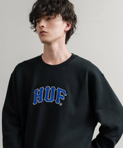 HUF ハフ ARCH APPLIQUE CREWNECK オーバーサイズ裏起毛アーチロゴアップリケ刺繍スウェットトレーナー 15059