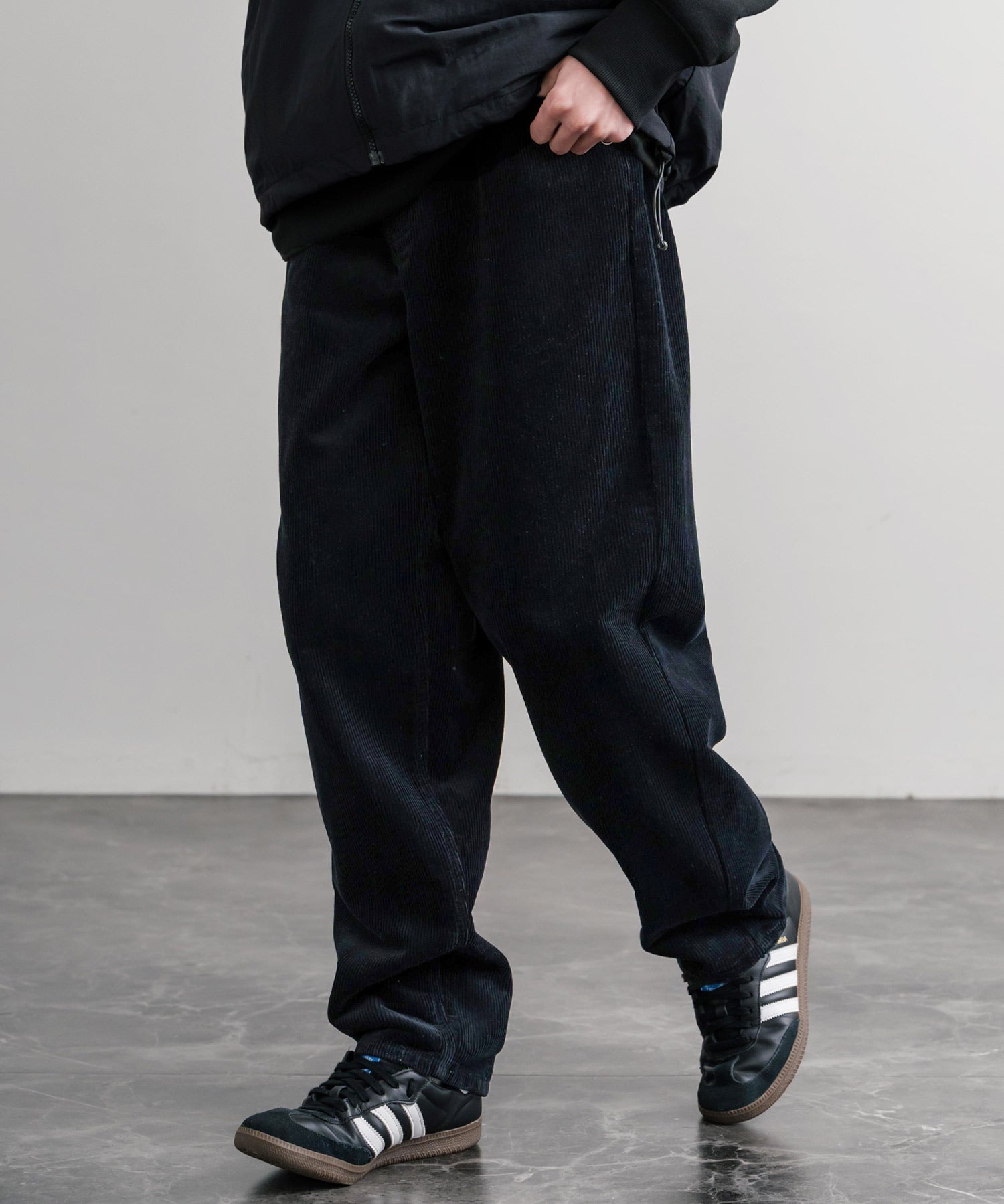 HUF ハフ CROMER CORDUROY PANT ワンポイントロゴ刺繍入りコーデュロイテーパードワイドパンツ 15060