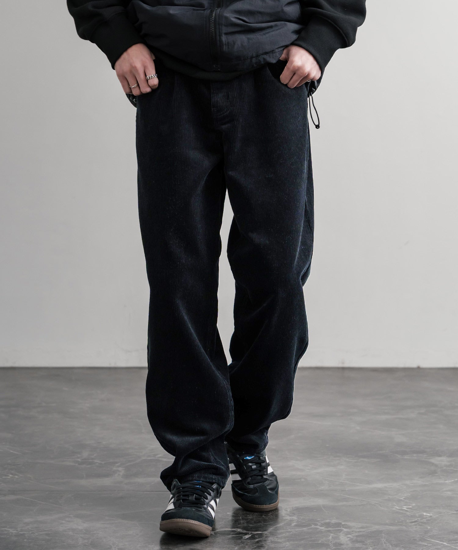 HUF ハフ CROMER CORDUROY PANT ワンポイントロゴ刺繍入りコーデュロイテーパードワイドパンツ 15060