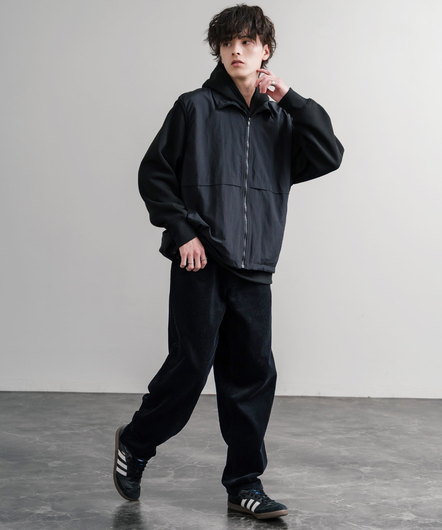 HUF ハフ CROMER CORDUROY PANT ワンポイントロゴ刺繍入りコーデュロイテーパードワイドパンツ 15060