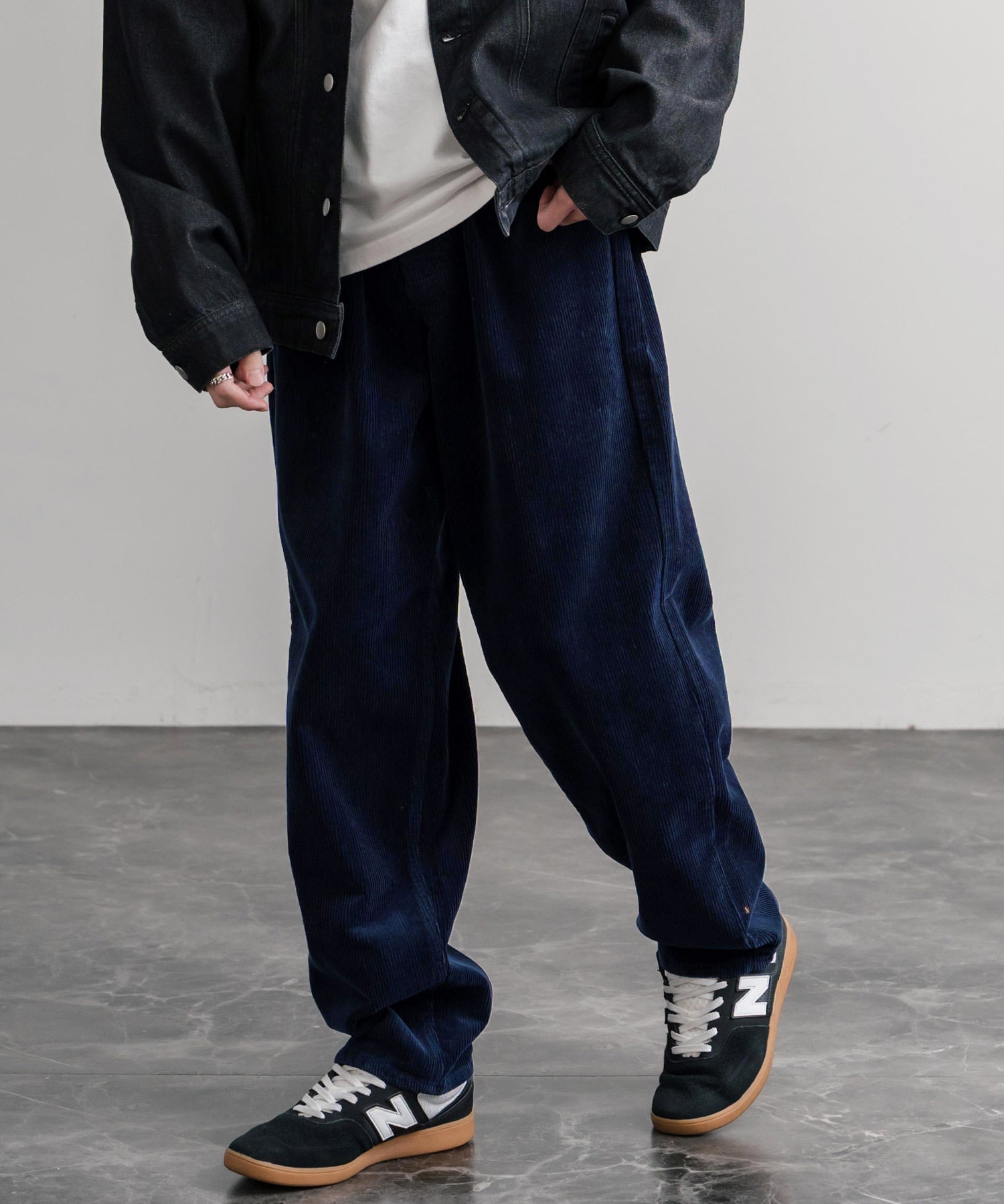 HUF ハフ CROMER CORDUROY PANT ワンポイントロゴ刺繍入りコーデュロイテーパードワイドパンツ 15060