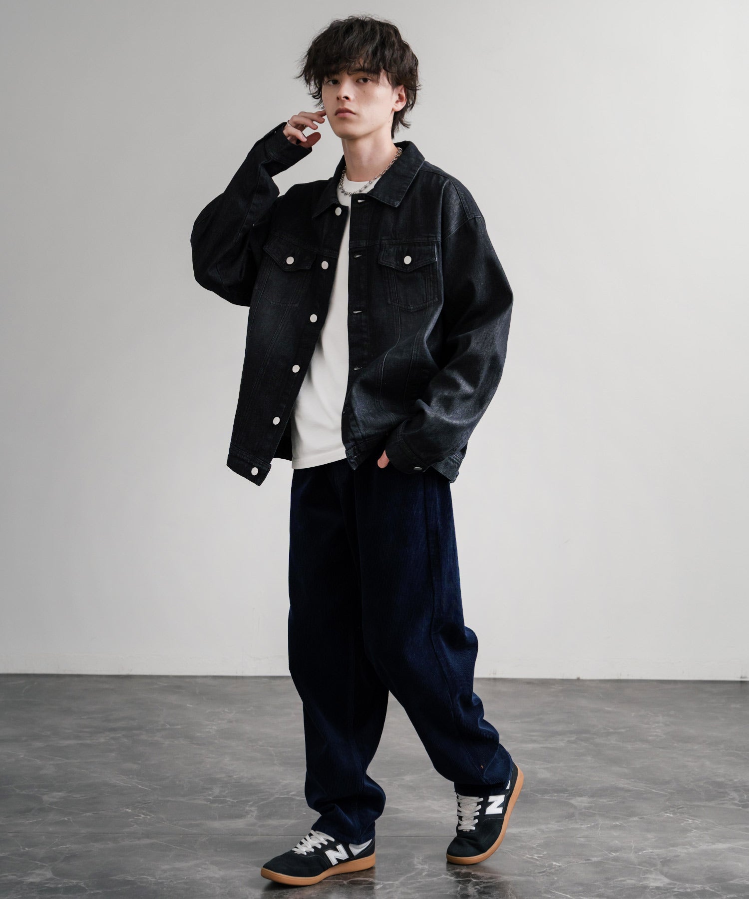 HUF ハフ CROMER CORDUROY PANT ワンポイントロゴ刺繍入りコーデュロイテーパードワイドパンツ 15060