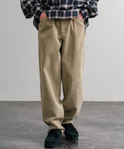 HUF ハフ CROMER CORDUROY PANT ワンポイントロゴ刺繍入りコーデュロイテーパードワイドパンツ 15060
