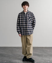 HUF ハフ CROMER CORDUROY PANT ワンポイントロゴ刺繍入りコーデュロイテーパードワイドパンツ 15060