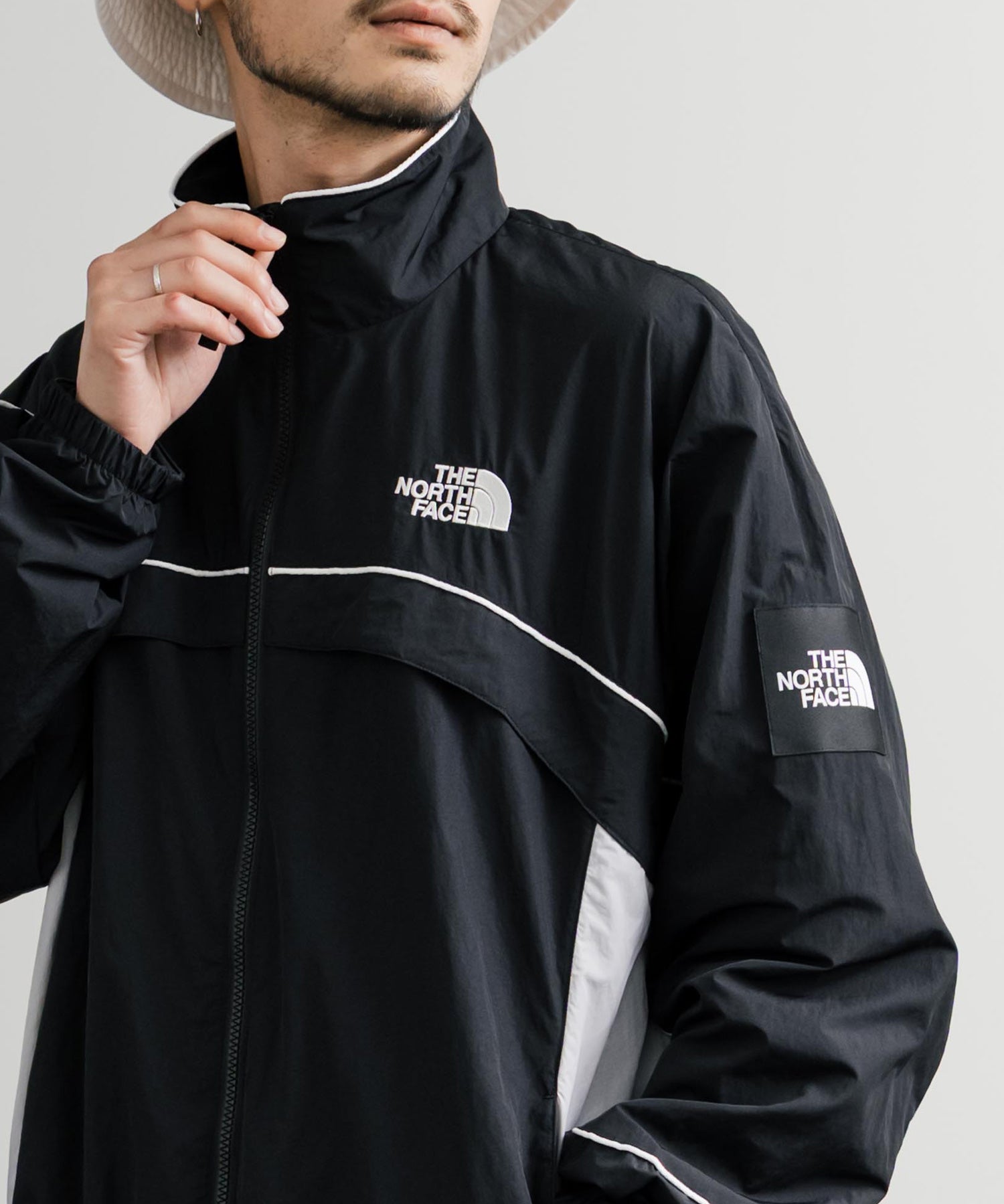日本未展開モデル THE NORTH FACE ザ・ノースフェイス WHITE LABEL ホワイトレーベル KICKFLEX JACKET 配色切替パイピングロゴ刺繍ナイロンジャケット 15063