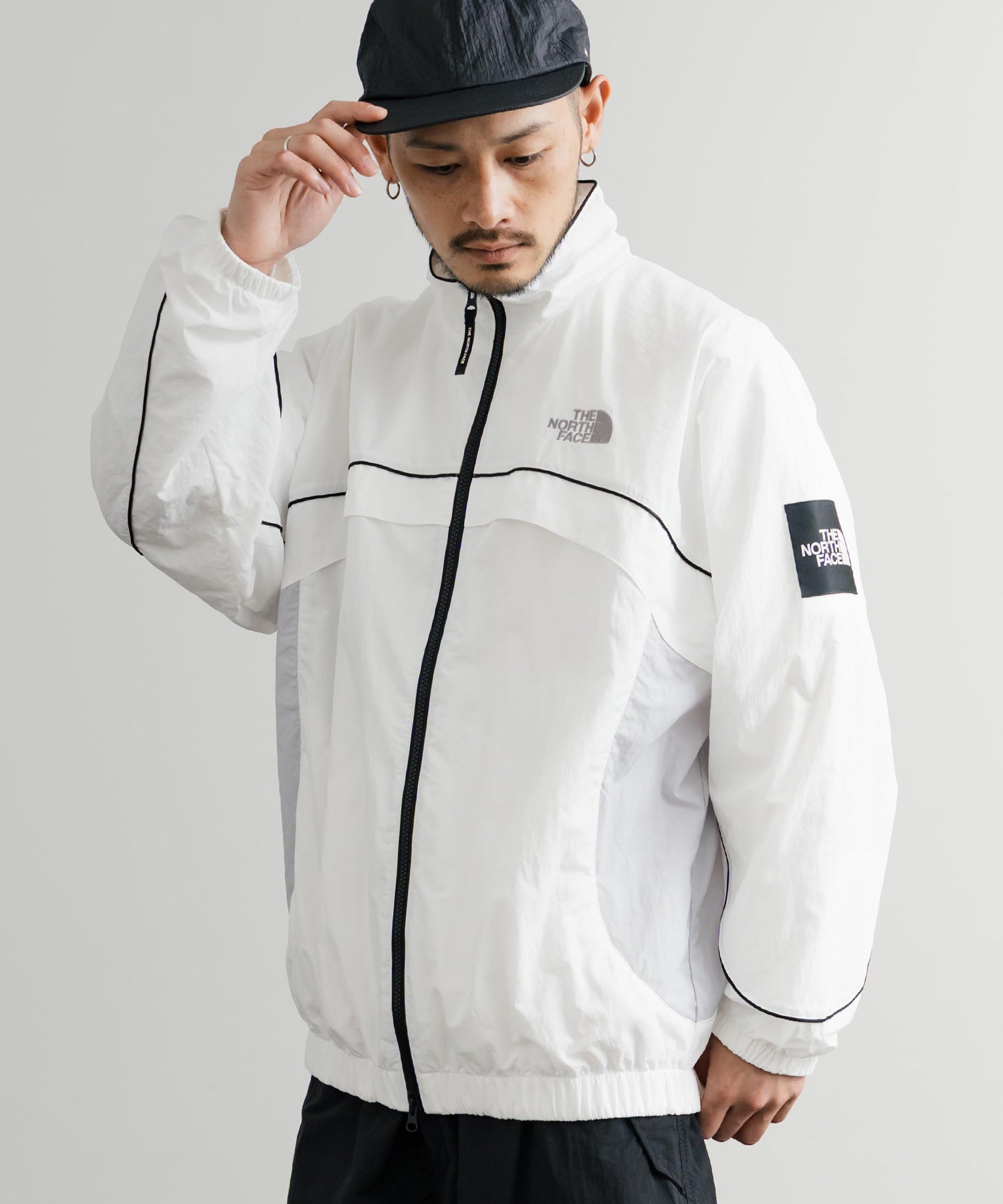 日本未展開モデル THE NORTH FACE ザ・ノースフェイス WHITE LABEL ホワイトレーベル KICKFLEX JACKET 配色切替パイピングロゴ刺繍ナイロンジャケット 15063