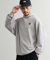 日本未展開モデル THE NORTH FACE ザ・ノースフェイス WHITE LABEL ホワイトレーベル WAFFLE HOOD PULLOVER オーバーサイズワッフルミニボックスロゴ刺繍パーカー 15065
