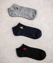 U.S. POLO ASSN. ユーエスポロアッスン ワンポイントロゴ刺繍3足アソートアンクル/くるぶし丈ソックス 15067