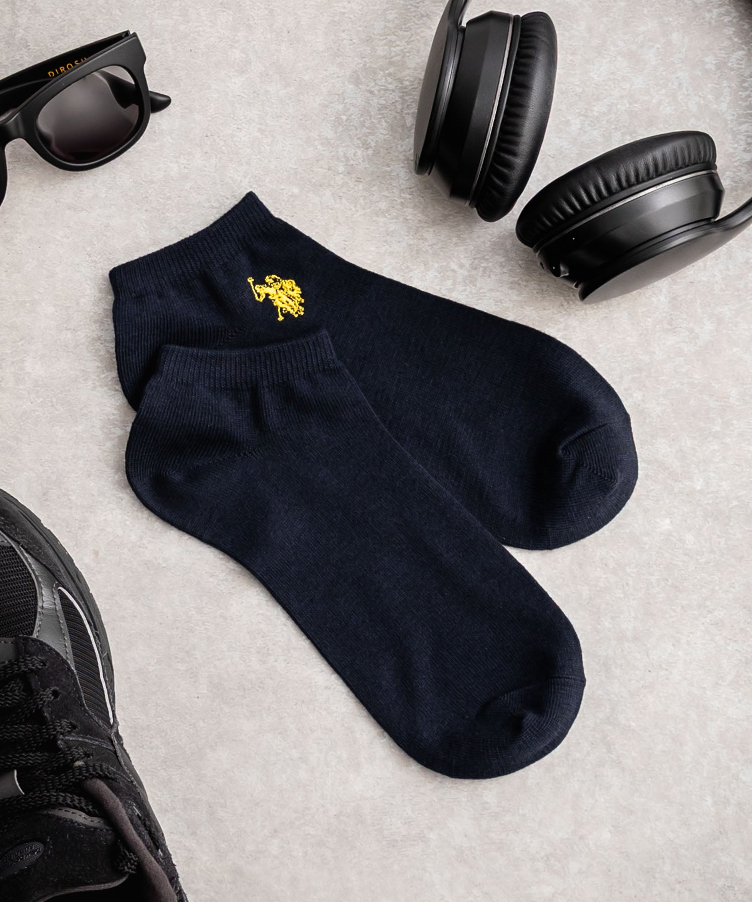 U.S. POLO ASSN. ユーエスポロアッスン ワンポイントロゴ刺繍3足アソートアンクル/くるぶし丈ソックス 15067