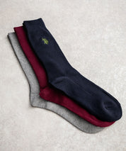 U.S. POLO ASSN. ユーエスポロアッスン ワンポイントロゴ刺繍3足アソートクルー丈ソックス 15069