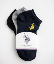 U.S. POLO ASSN. ユーエスポロアッスン ワンポイントロゴ刺繍3足アソートアンクル/くるぶし丈ソックス 15070