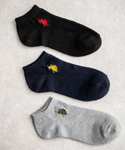 U.S. POLO ASSN. ユーエスポロアッスン ワンポイントロゴ刺繍3足アソートアンクル/くるぶし丈ソックス 15070