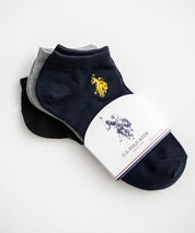 U.S. POLO ASSN. ユーエスポロアッスン ワンポイントロゴ刺繍3足アソートアンクル/くるぶし丈ソックス 15070