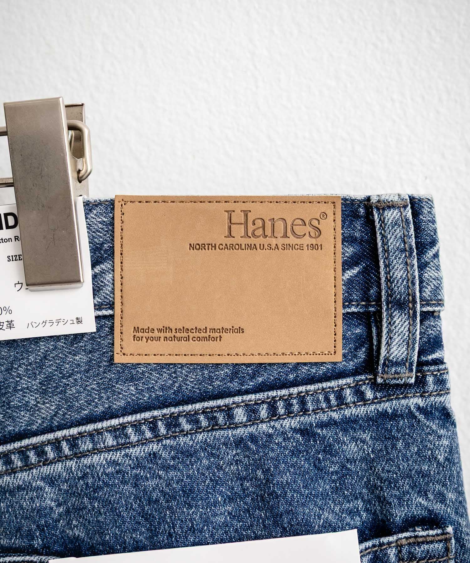 Hanes ワイドフィット5ポケットテーパードデニムパンツ	15112