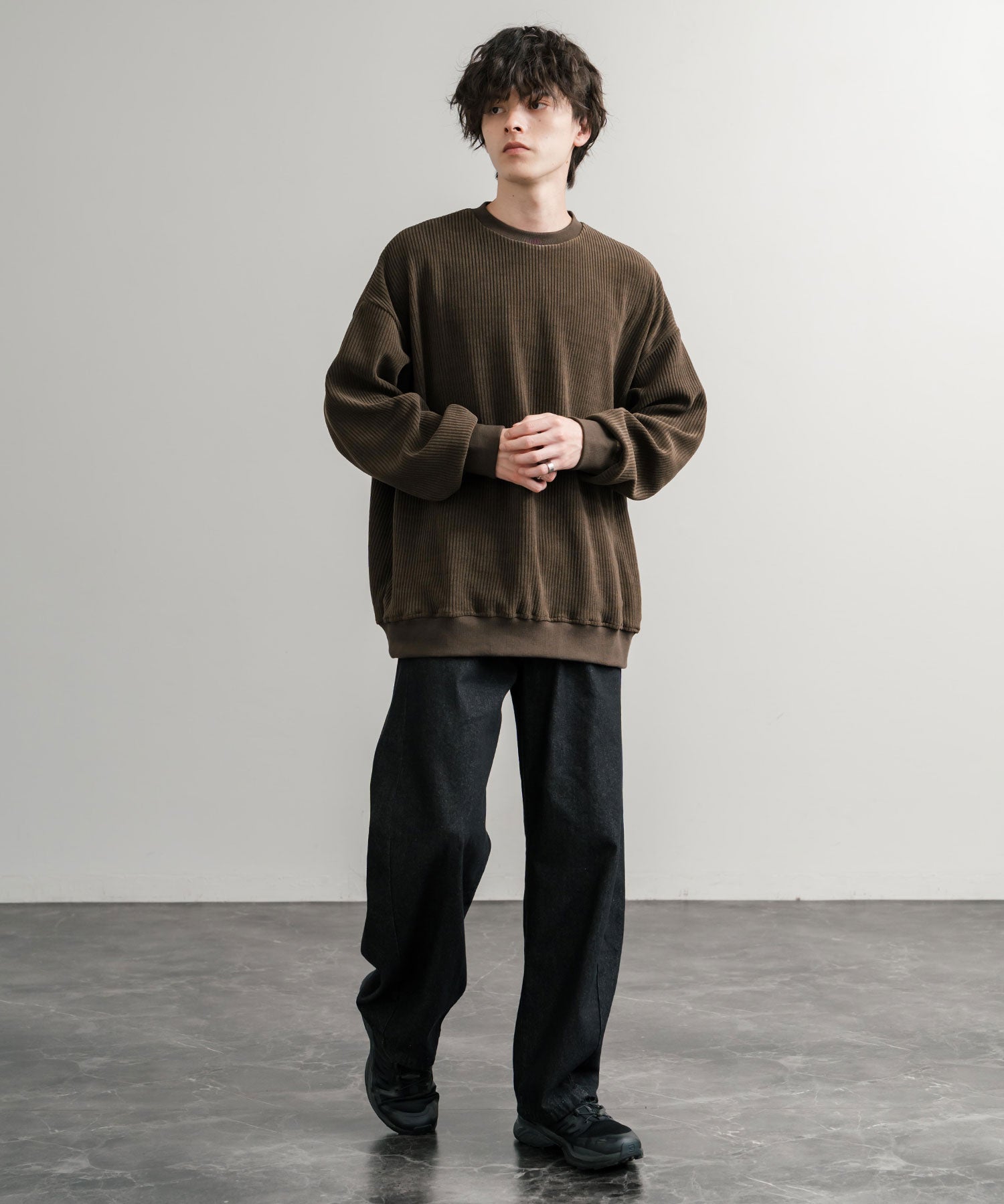 GERRY ジェリー UVカット ルーズシルエットワンポイントロゴ刺繍バレルレッグクライミングデニムパンツ 15113