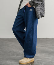 GERRY ジェリー UVカット ルーズシルエットワンポイントロゴ刺繍バレルレッグクライミングデニムパンツ 15113