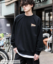 Universal City Studios LLC 別注コラボ オーバーサイズヴィンテージライクグラフィックプリント裏起毛スウェットトレーナー 15115