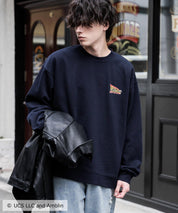 Universal City Studios LLC 別注コラボ オーバーサイズヴィンテージライクグラフィックプリント裏起毛スウェットトレーナー 15115