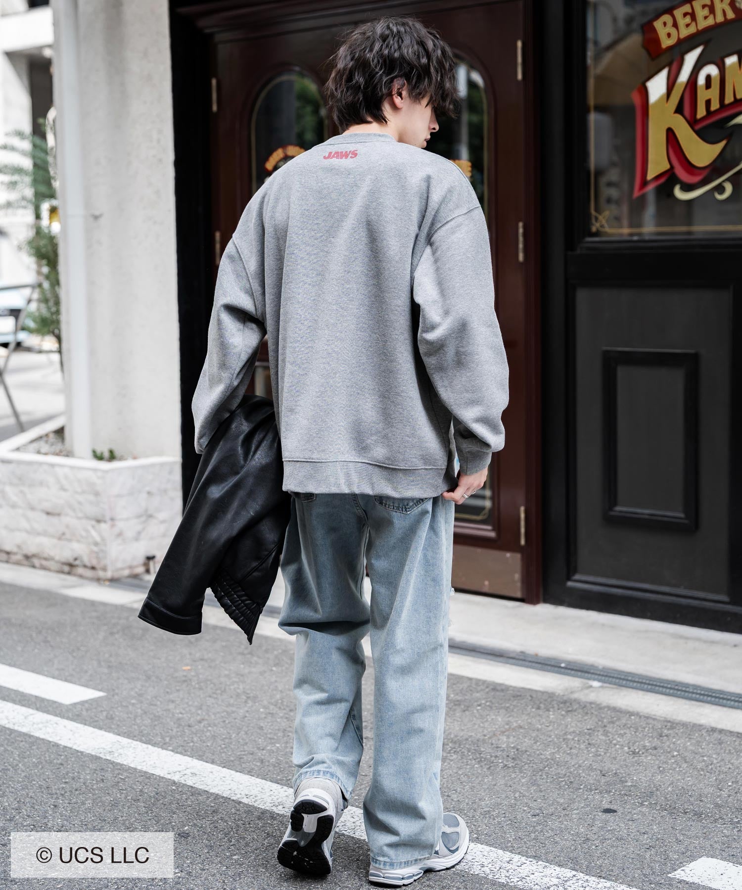 Universal City Studios LLC 別注コラボ オーバーサイズヴィンテージライクグラフィックプリント裏起毛スウェットトレーナー 15115