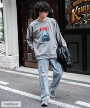 Universal City Studios LLC 別注コラボ オーバーサイズヴィンテージライクグラフィックプリント裏起毛スウェットトレーナー 15115