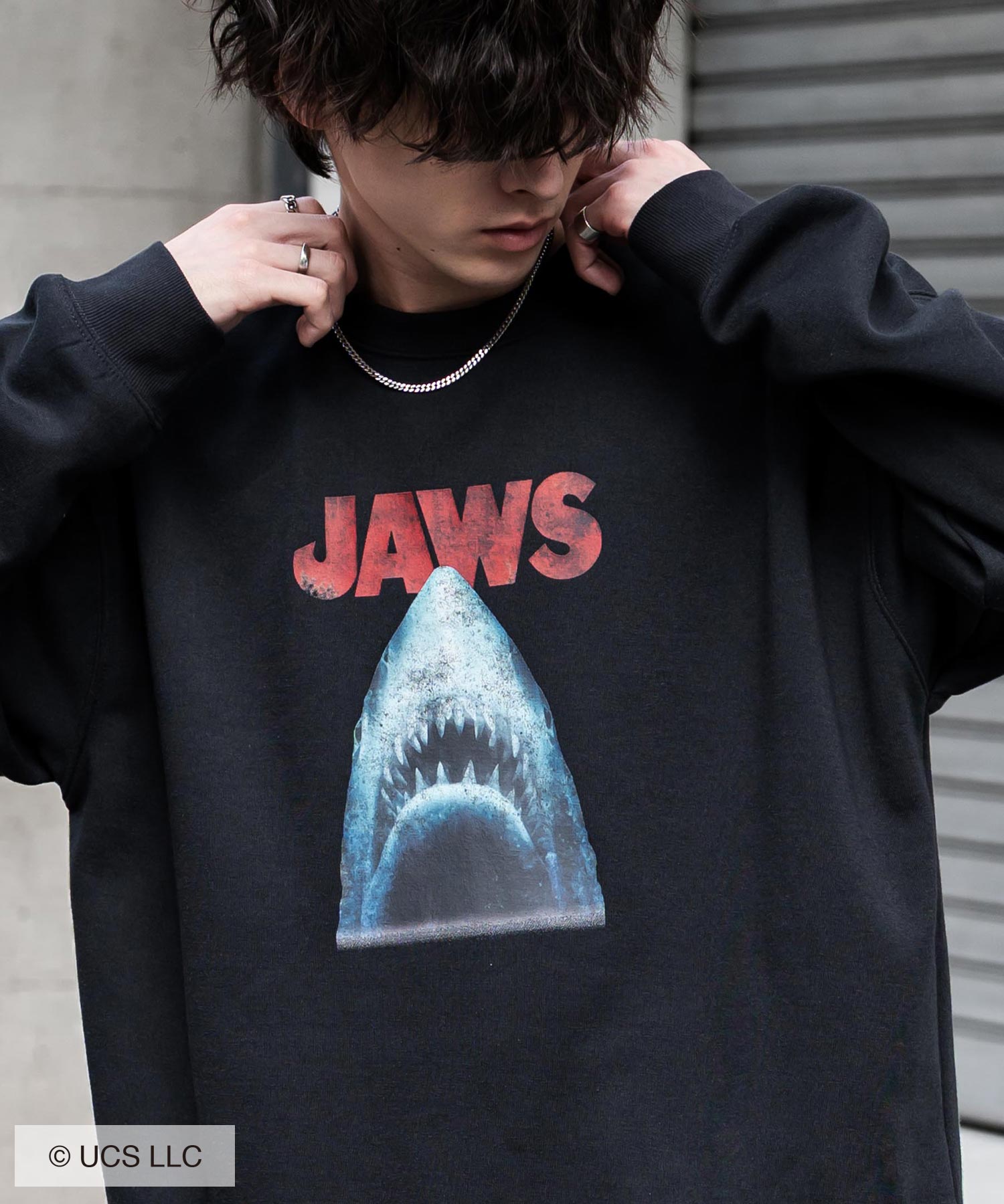 Universal City Studios LLC 別注コラボ オーバーサイズヴィンテージライクグラフィックプリント裏起毛スウェットトレーナー 15115