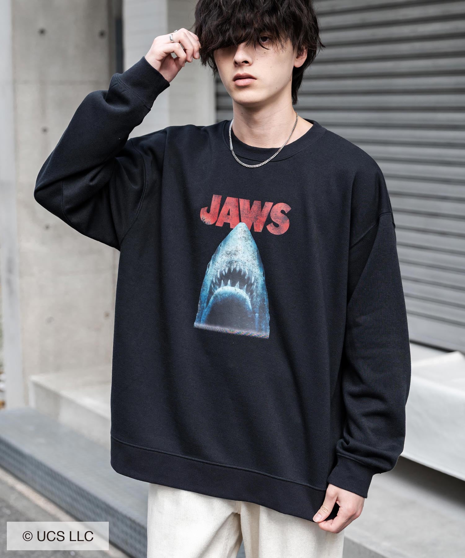 Universal City Studios LLC 別注コラボ オーバーサイズヴィンテージライクグラフィックプリント裏起毛スウェットトレーナー 15115