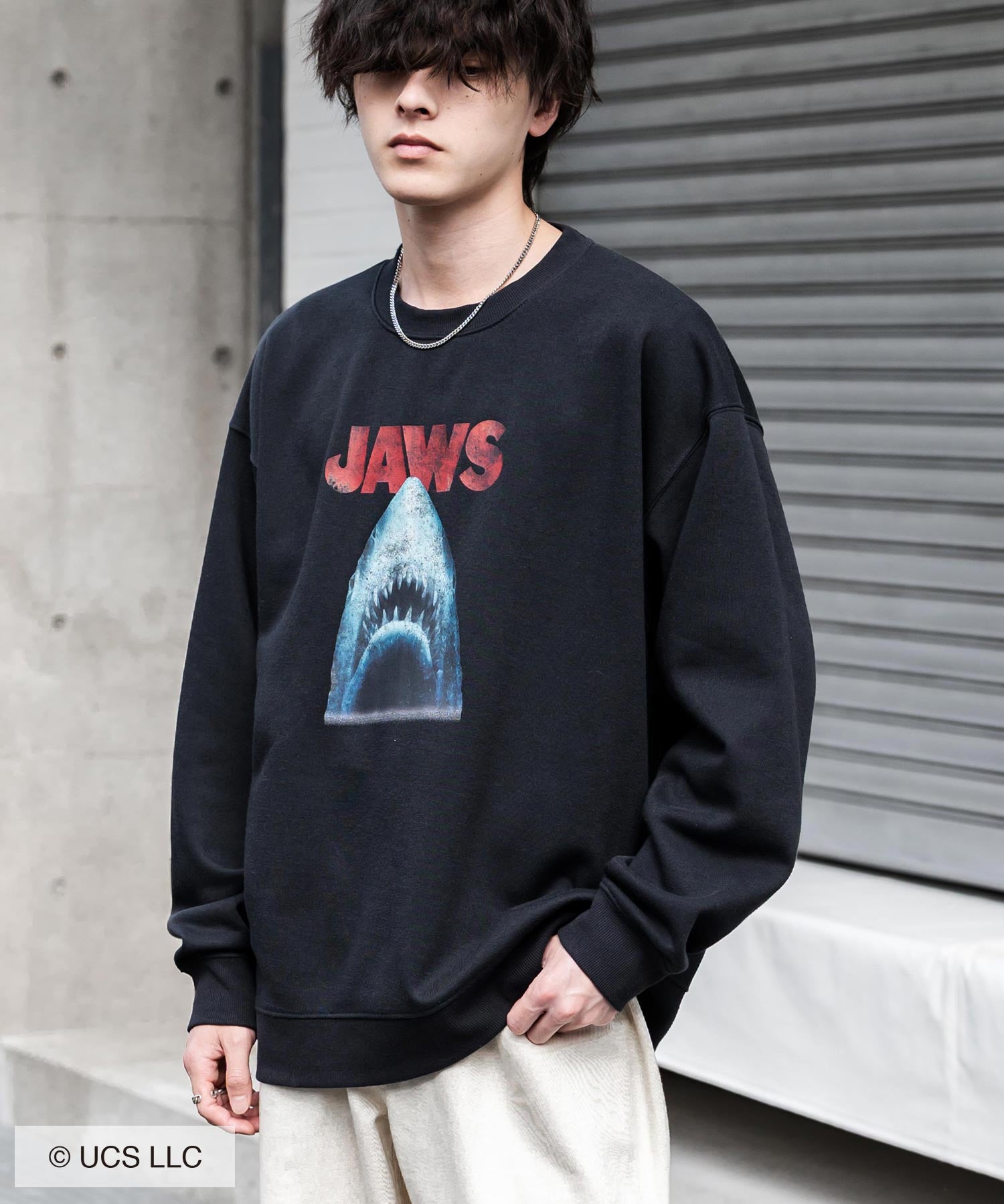 Universal City Studios LLC 別注コラボ オーバーサイズヴィンテージライクグラフィックプリント裏起毛スウェットトレーナー 15115