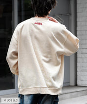 Universal City Studios LLC 別注コラボ オーバーサイズヴィンテージライクグラフィックプリント裏起毛スウェットトレーナー 15115