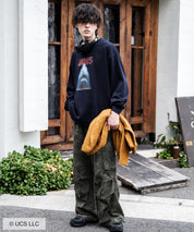 Universal City Studios LLC 別注コラボ オーバーサイズヴィンテージライクグラフィックプリント裏起毛スウェットトレーナー 15115