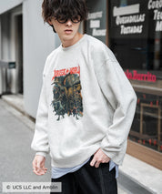 Universal City Studios LLC 別注コラボ オーバーサイズヴィンテージライクグラフィックプリント裏起毛スウェットトレーナー 15115