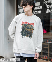 Universal City Studios LLC 別注コラボ オーバーサイズヴィンテージライクグラフィックプリント裏起毛スウェットトレーナー 15115