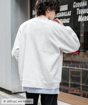 Universal City Studios LLC 別注コラボ オーバーサイズヴィンテージライクグラフィックプリント裏起毛スウェットトレーナー 15115