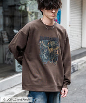 Universal City Studios LLC 別注コラボ オーバーサイズヴィンテージライクグラフィックプリント裏起毛スウェットトレーナー 15115