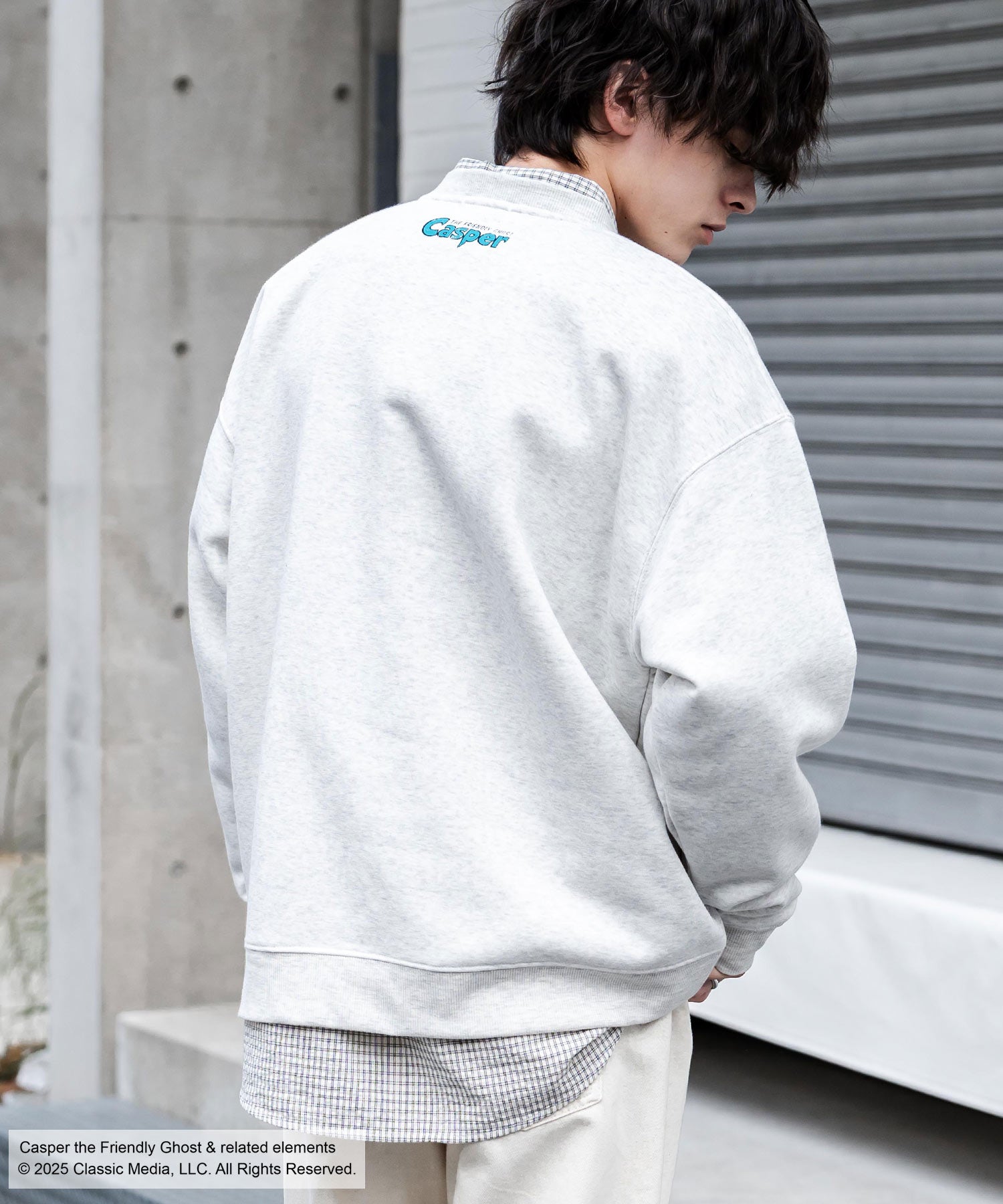 【美品】カステルバジャック、FELIXコミック総柄裏起毛昇華転写トレーナー46 Casper/FELIX THE CAT 別注コラボ オーバーサイズヴィンテージライク