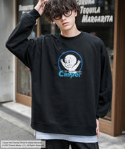Casper/FELIX THE CAT 別注コラボ オーバーサイズヴィンテージライクグラフィックプリント裏起毛スウェットトレーナー 15116