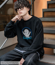 Casper/FELIX THE CAT 別注コラボ オーバーサイズヴィンテージライクグラフィックプリント裏起毛スウェットトレーナー 15116