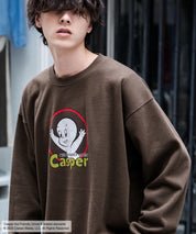 Casper/FELIX THE CAT 別注コラボ オーバーサイズヴィンテージライクグラフィックプリント裏起毛スウェットトレーナー 15116