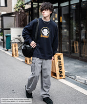 Casper/FELIX THE CAT 別注コラボ オーバーサイズヴィンテージライクグラフィックプリント裏起毛スウェットトレーナー 15116