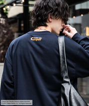 Casper/FELIX THE CAT 別注コラボ オーバーサイズヴィンテージライクグラフィックプリント裏起毛スウェットトレーナー 15116