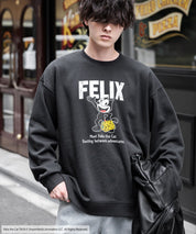 Casper/FELIX THE CAT 別注コラボ オーバーサイズヴィンテージライクグラフィックプリント裏起毛スウェットトレーナー 15116
