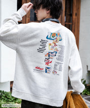 Kellogg's 別注コラボ オーバーサイズヴィンテージライクグラフィックプリント裏起毛スウェットトレーナー 15117