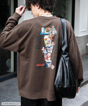 Kellogg's 別注コラボ オーバーサイズヴィンテージライクグラフィックプリント裏起毛スウェットトレーナー 15117