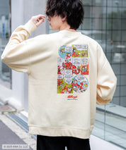 Kellogg's 別注コラボ オーバーサイズヴィンテージライクグラフィックプリント裏起毛スウェットトレーナー 15117