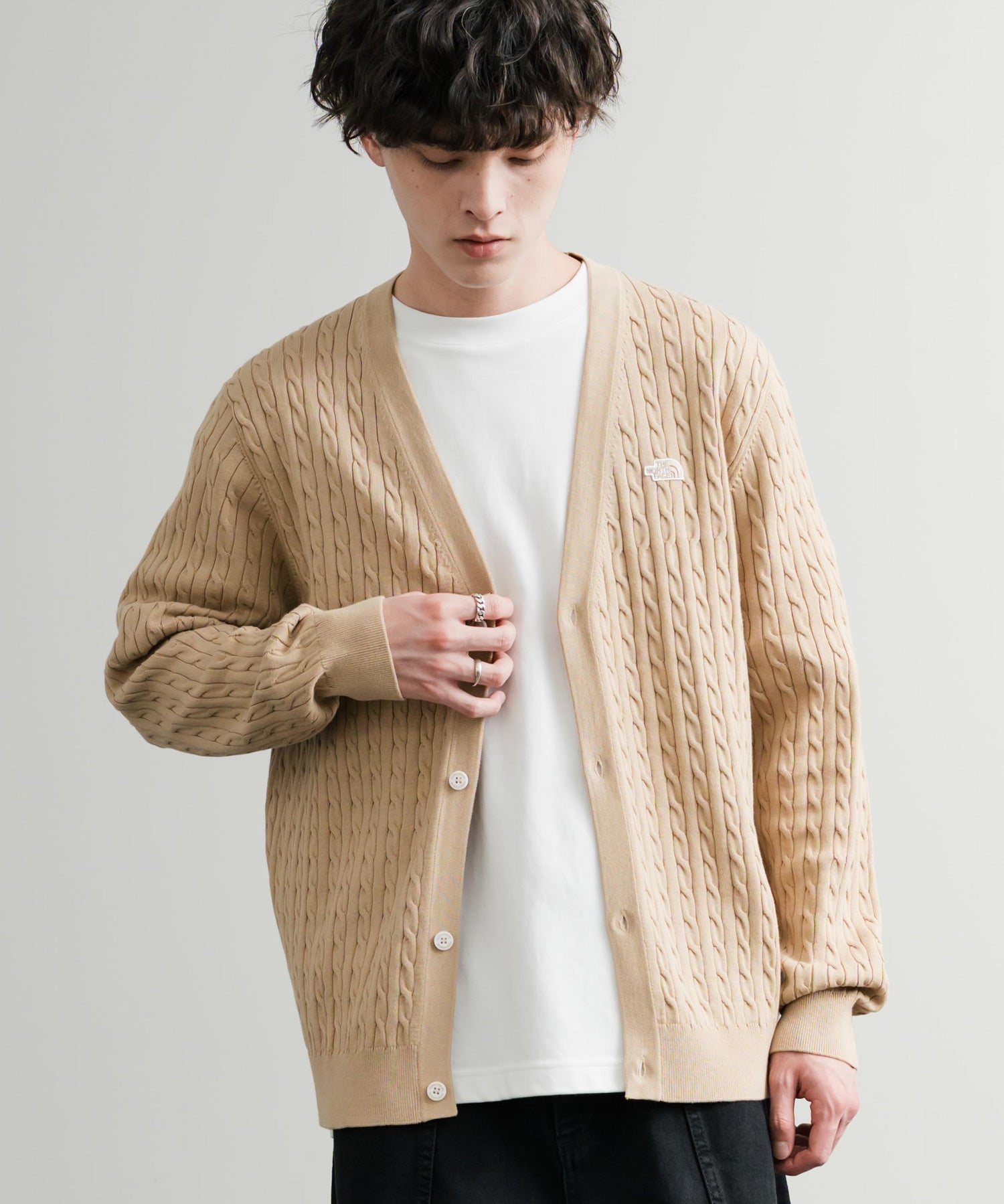 THE NORTH FACE ザ・ノースフェイス M'S HOLIDAY CARDIGAN ワンポイントロゴ刺繍Vネックニットカーディガン 15151