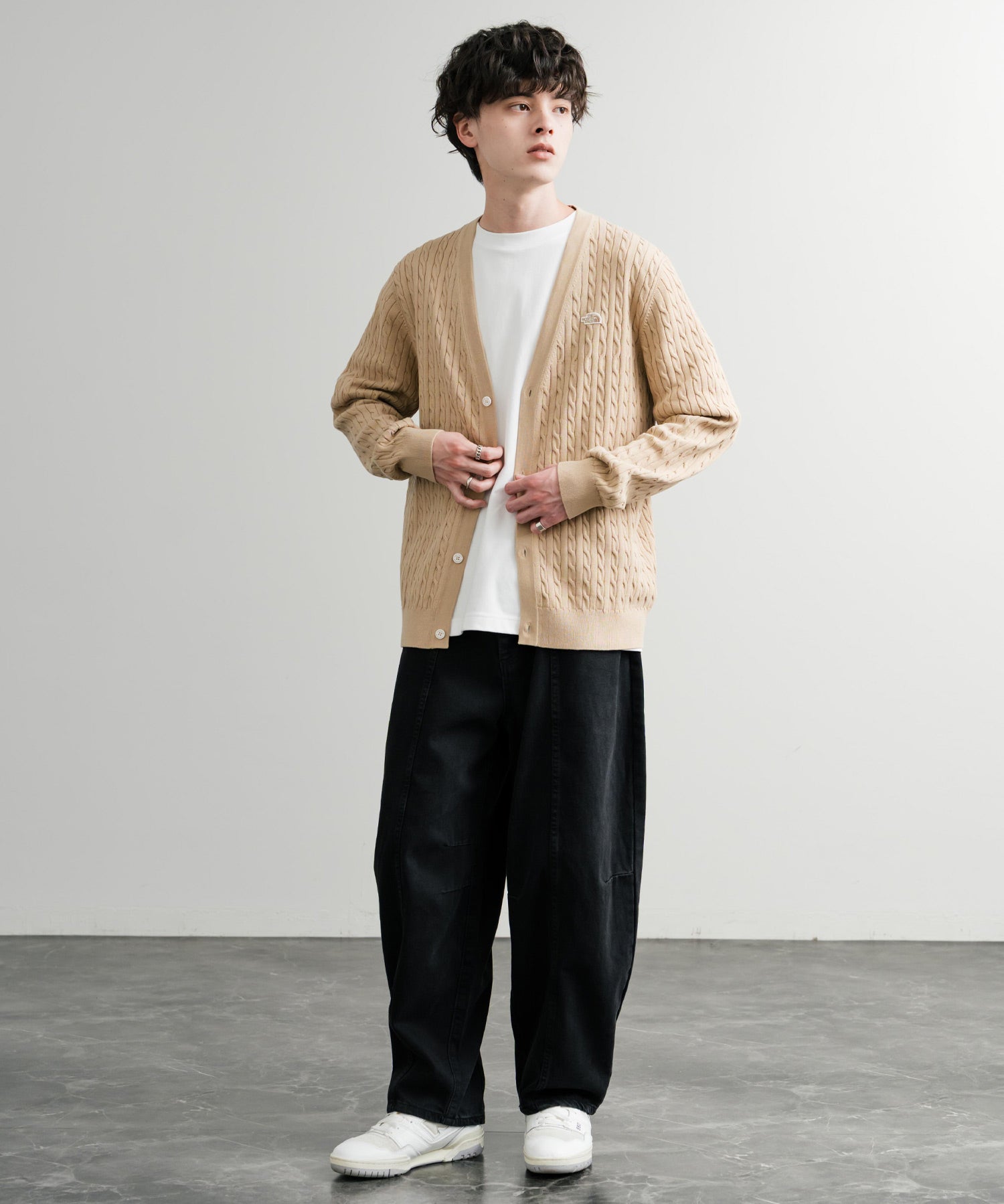 THE NORTH FACE ザ・ノースフェイス M'S HOLIDAY CARDIGAN ワンポイントロゴ刺繍Vネックニットカーディガン 15151