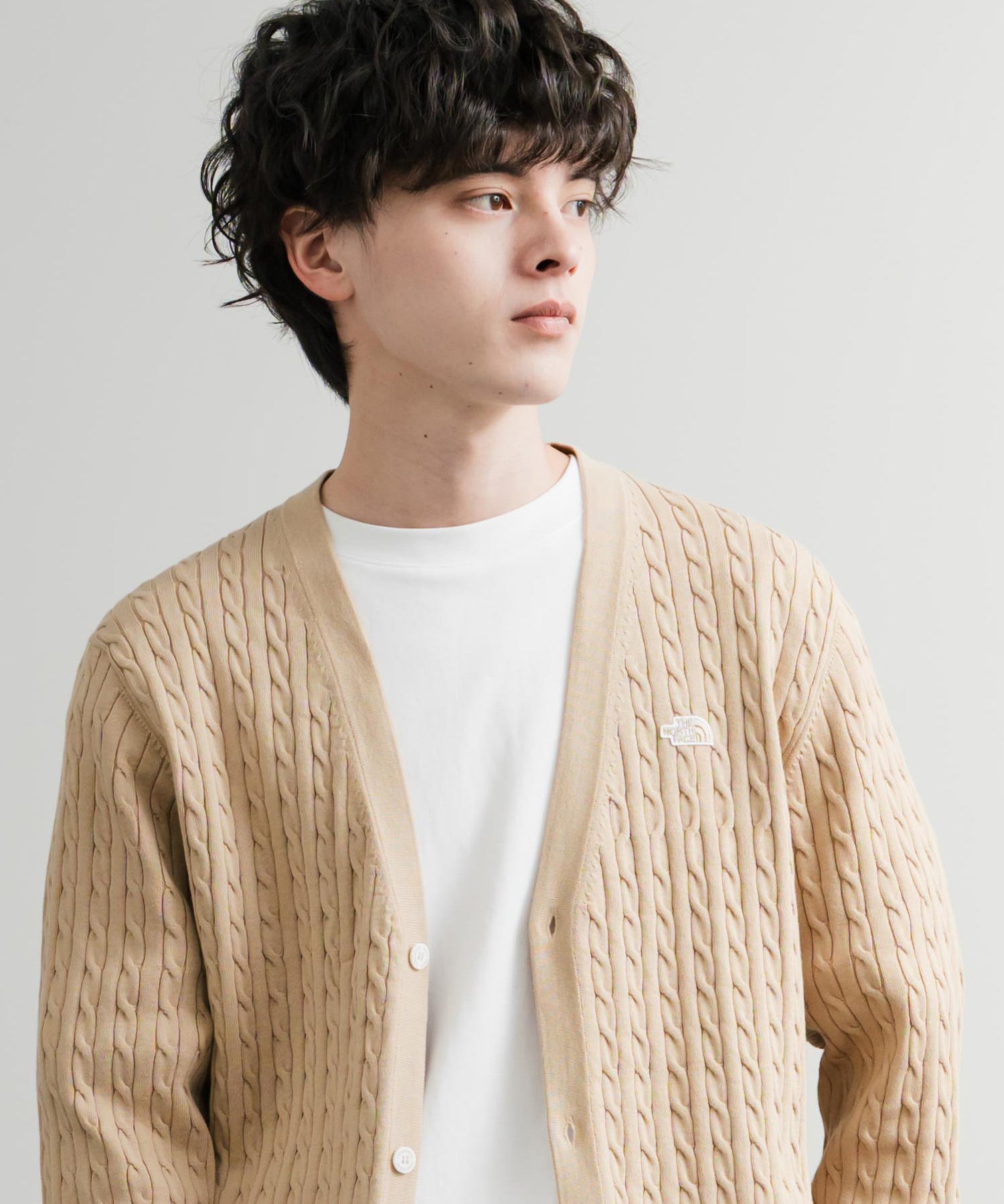 THE NORTH FACE ザ・ノースフェイス M'S HOLIDAY CARDIGAN ワンポイントロゴ刺繍Vネックニットカーディガン 15151