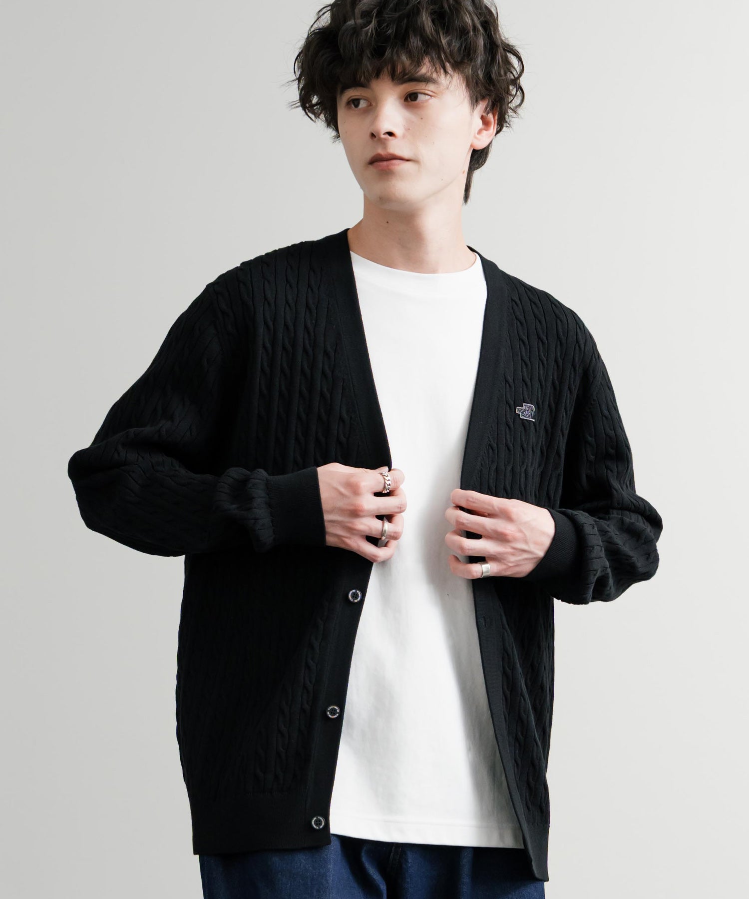 THE NORTH FACE ザ・ノースフェイス M'S HOLIDAY CARDIGAN ワンポイントロゴ刺繍Vネックニットカーディガン 15151